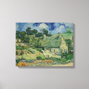 Vintage Van Gogh-Hütten in Cordeville Leinwanddruck