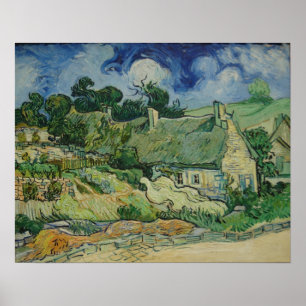 Vintage Van Gogh-Hütten in Cordeville Poster