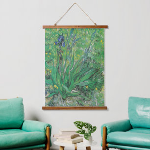 Vintage Van Gogh Iris Wandteppich Mit Holzrahmen