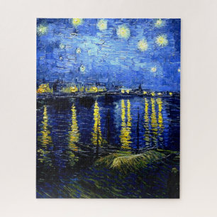 Vintage Van-Gogh-Kunst, Starry Night über Rhone Puzzle