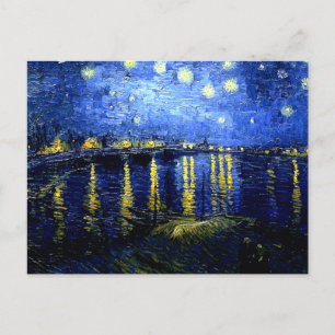 Vintage Van Gogh Kunst, Sternennacht über der Rhon Postkarte