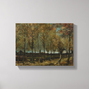 Vintage Van-Gogh-Lane mit Poplars Leinwanddruck