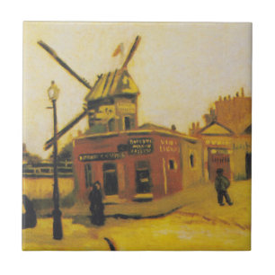 Vintage Van Gogh Paris Windmill-Gemälde Fliese