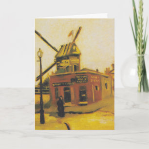 Vintage Van Gogh Paris Windmühle Malerei Karte