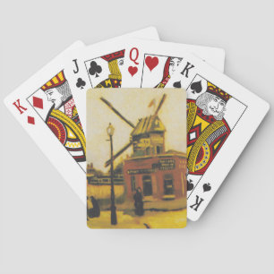 Vintage Van Gogh Paris-Windmühlen-Gemälde Spielkarten