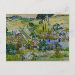 Vintage Van Gogh Reetgedeckte Hütten an einem Hüge Postkarte