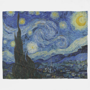 Vintage Van Gogh Sternennacht Fleecedecke