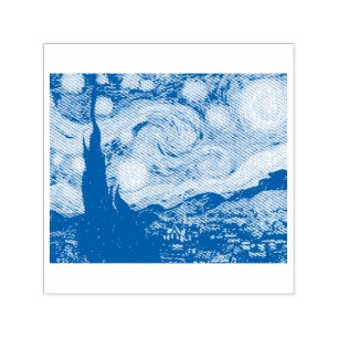 VINTAGE VAN GOGH "STERNENNACHT" GUMMISTEMPEL PERMASTEMPEL