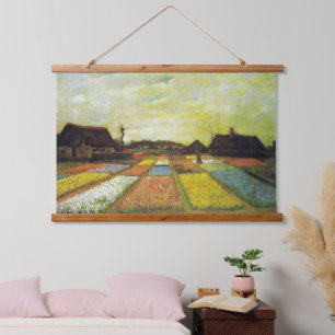 Vintage Van Gogh Tulpenfelder Wandteppich Mit Holzrahmen