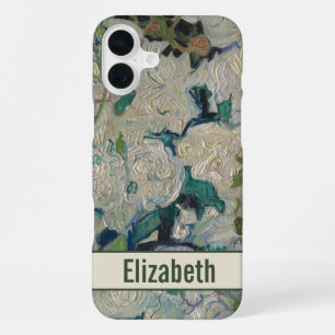 Vintage Van Gogh Weiße Rosen Floral mit Namen iPhone 16 Plus Hülle