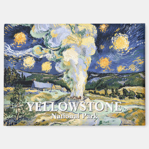 Vintage Van Gogh Yellowstone Old Faithful Gemälde Magnet
