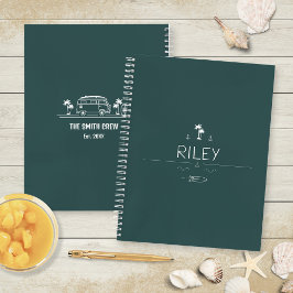 Vintage Van Life Deep Ocean Surfer Road Trip Notizbuch