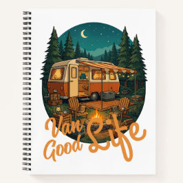 Vintage Van Life Good Life Abenteuer Camping Abzei Notizbuch