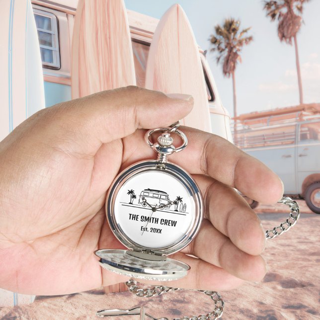 Vintage Van Life Surfer Crew Men's Armbanduhr (Vintage Van Life Surfer Crew Men's Watch ©Susanne Sachers - Sunny Wanderlust 🌞✈️)