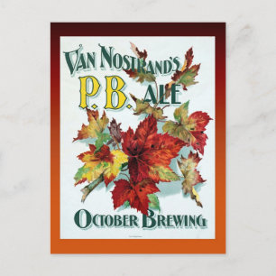 Vintage Van Nostrand's Oktober Ale Postkarte
