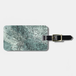 Vintage Vancouver Karte Kanada Pazifikküste Region Gepäckanhänger