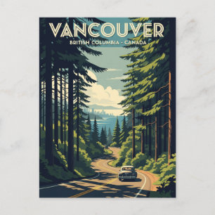 Vintage Vancouver-Skyline Kanada Reise Postkarte