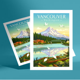 Vintage Vancouver Washington Postkarte