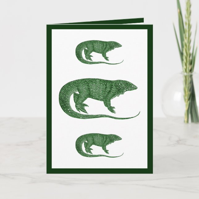 Vintage, variierte Lizard-Grußkarte Karte (Vorderseite)