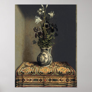 Vintage Vase von Blume Malerei dunklen Bauernhof Poster