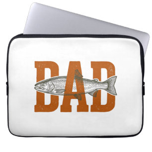 Vintage-Vater-Angeln-Vektor-Shirt-Design_1 Laptopschutzhülle