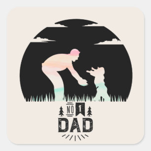 Vintage-Vater-Aufkleber Papa-Witz wird geladen Quadratischer Aufkleber