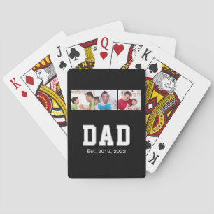 Vintage-Vater-Etabliert-Geschenk-Text 3 Foto Spielkarten