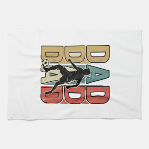 Vintage-Vater-Fußball-Gravur-Vektordesign_1 Geschirrtuch