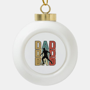 Vintage-Vater-Fußball-Gravur-Vektordesign_1 Keramik Kugel-Ornament