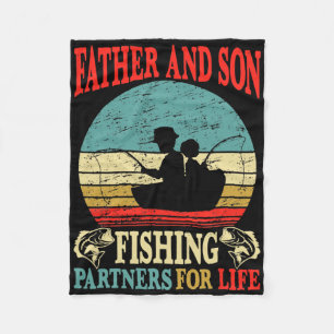 Vintage Vater Sohn Angelpartner fürs Leben Dad M Fleecedecke