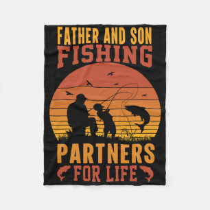 Vintage Vater Sohn Angelpartner fürs Leben Dad M Fleecedecke
