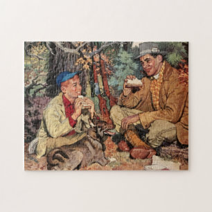 Vintage-Vater-Sohn-Jagdsport-Jigsaw-Puzzle Puzzle