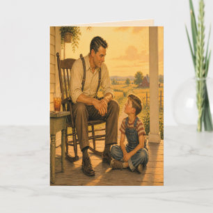 Vintage Vater-Sohn-Vatertagskarte Karte
