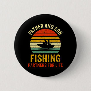 Vintage Vater- und Son-Fischereipartner für Lebens Button