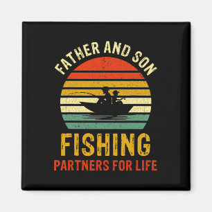 Vintage Vater- und Son-Fischereipartner für Lebens Magnet