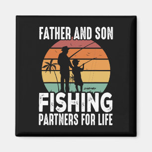 Vintage Vater- und Son-Fischereipartner für Lebens Magnet