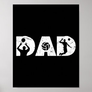 Vintage-Vater-Volleyball-Volleyballspieler-Familie Poster