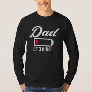 Vintage-Vater von 3 Kindern niedriger Batteriestan T-Shirt