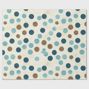 Vintage Vatertag Polka Dot in Blau und Braun Geschenkpapier