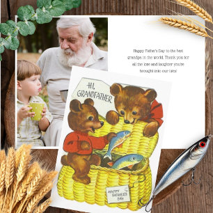 Vintage Vatertagskarte für Großvater mit Foto Karte