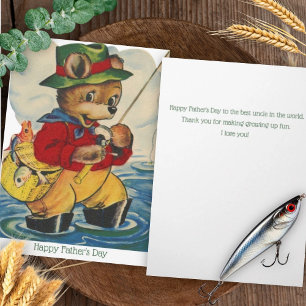 Vintage-Vatertagskarte für Onkel Angler Karte