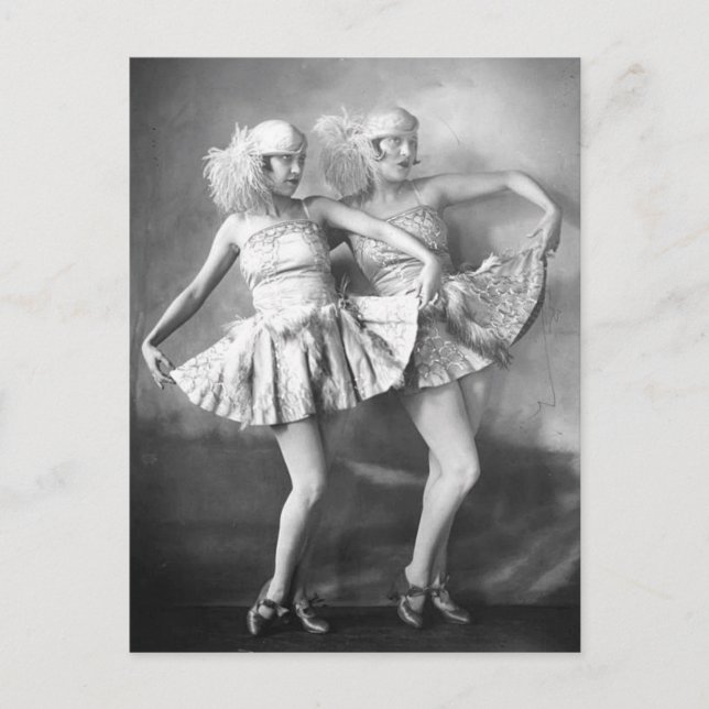 Vintage Vaudeville Dancers Retro Glam Postkarte (Vorderseite)
