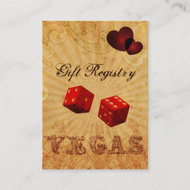 Vintage Vegas Gift Registry Begleitkarte (Vorderseite)