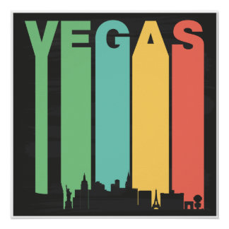 Vintage Vegas-Stadtansicht Poster