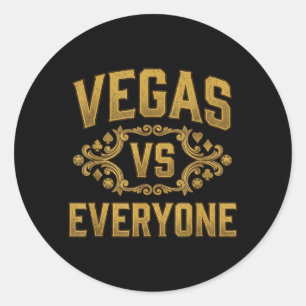 Vintage Vegas Vs Everyone City Pride Zitat Runder Aufkleber