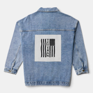 Vintage-Vektor-Shirt-Design mit amerikanischer Fla Jeansjacke