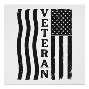 Vintage-Vektor-Shirt-Design mit amerikanischer Fla Poster