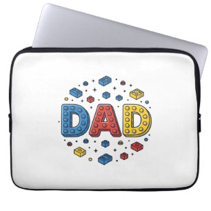 Vintage-Vektordesign für Papa-Bausteine_1 Laptopschutzhülle