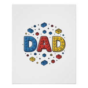 Vintage-Vektordesign für Papa-Bausteine_1 Poster