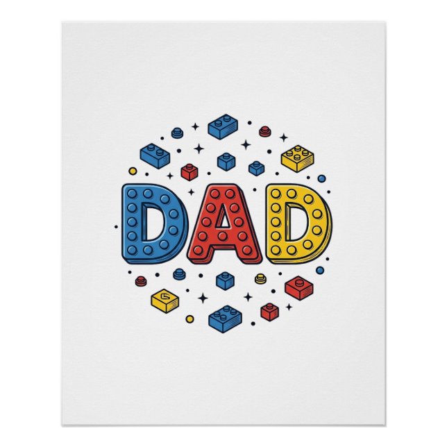 Vintage-Vektordesign für Papa-Bausteine_1 Poster (Vorderseite)
